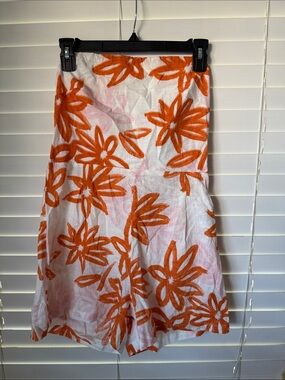 Rhythm White Romper with Bold Orange Floral Print